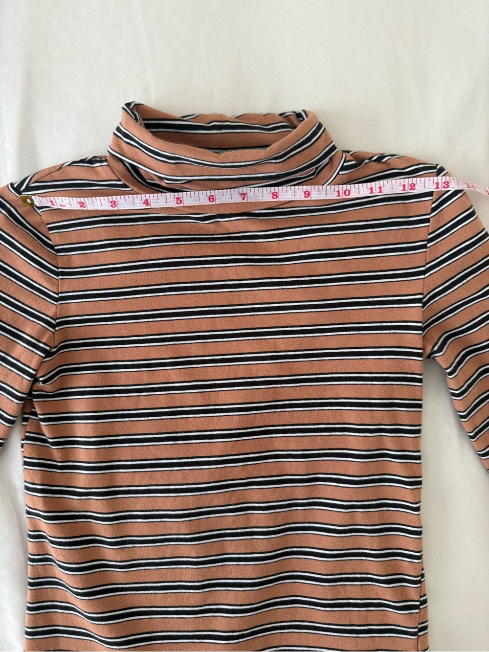 Urban Outfitters Striped Long Sleeve Turtleneck Top - Rust, Black & White // XS - Picture 5 of 9